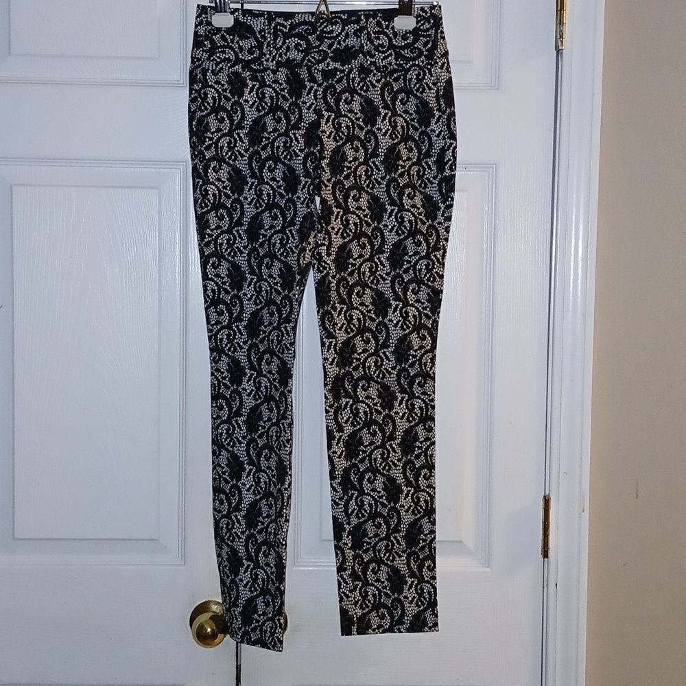 Candie's Marilyn Ankle black white wide band dress pants Sz 0 NWOT